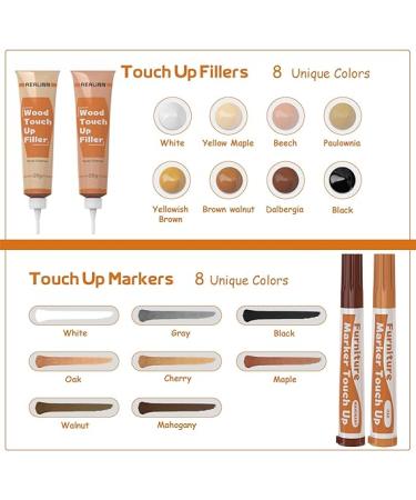 REALINN Wood Furniture Repair Kit - 8 Light Colors for Scratch  Crack  and Discoloration - Ideal for Wooden Doors  Floors  Tables  Cabinets - Buy Online on GoSupps.com