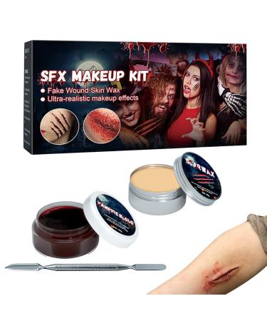 Generisch Halloween Makeup - 2-in-1 Washable Body Paint includes fake blood gel and scars realistic effect for cosplay zombie nose and eyebrow detail | Carnival Theater