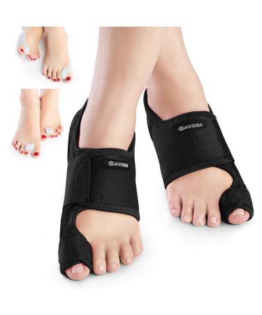 AVIDDA Bunion Corrector Bunion Pain Relief Toe Separators Kit Adjustable Size Hallux Valgus Correction Bunion Splint Corrector for Men and Women Day Night Support Black - Buy Online on GoSupps.com