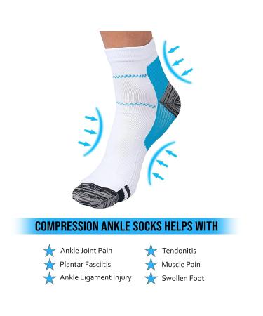 Affordable Gcbiger Compression Socks for Men & Women - 7 Pairs for Plantar Fasciitis Relief Ankle Support & Foot Health - S-M Mix - Buy Online on GoSupps.com