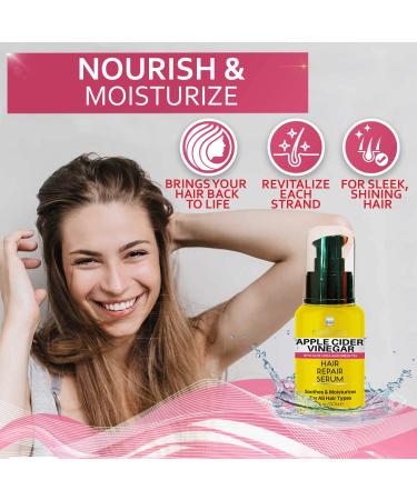 Apple Cider Vinegar Hair Serum Oil | Anti-Frizz Treatment & Scalp Repair | Moisturizer for All Hair Types Dry & Damaged Hair Solution - Buy Online on GoSupps.com