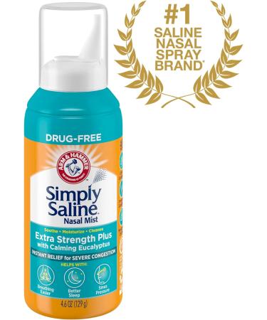 Simply Saline Adult Nasal Mist Extra Strength with Eucalyptus - Fast-Acting Sinus Relief - Buy Online on GoSupps.com