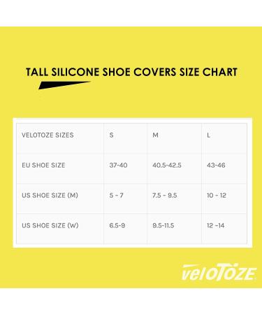 VeloToze Tall Silicone Shoe Cover with Snaps - Waterproof & Windproof Boot-Style Overshoes for Road Cycling - Black Large - Buy Online on GoSupps.com