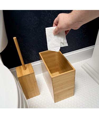 Bamboo Bathroom Trash Can Set - 3 Piece Set by A Better Way Home Products - Buy Online on GoSupps.com