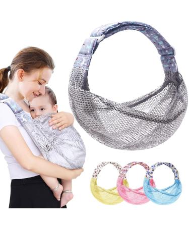 Hinataa breathable baby sling adjustable baby carrier wrap quick drying 3D network thick shoulder straps elastic for summer pool beach wearing newborns (gray) - Buy Online on GoSupps.com