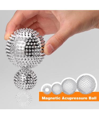 Zocipro 6-Piece Magnetic Acupressure Massage Balls & Rings Set - Stress Relief Therapy Hedgehog Balls for Finger Massage (32mm/47mm/56mm) - Buy Online on GoSupps.com
