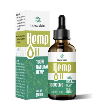Lumarejebo 100000mg Natural Oil Drops with Mint Flavor High Strength Oil for Sleep Anxiety Joint 60ML Maximum Value Rich in Omega 3-6-9 NO GMO (60 ml (Pack of 1)) 60.00 ml (Pack of 1)