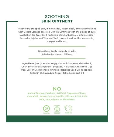 Desert Essence Tea Tree Oil Skin Ointment - Moisturizer with Jojoba Lavender & Vitamin E - 1 Fl Oz (Pack of 6) | Best for Dry Skin & Irritations - International Shipping Available - Buy Online on GoSupps.com