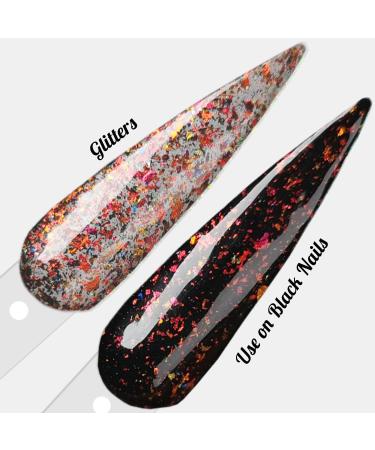 Sparkle Holographic Chameleon Glitter Dip Powder Nail Kit | 6 Colors + Opal Foils | Easy for Starters | Perfect for White & Black Nail Art | SG063 - Buy Online on GoSupps.com
