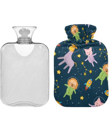 Shop Naanle Galaxy Lion Giraffe 1L Transparent Hot Water Bottle - Ideal for Heat & Cold Therapy | Bed & Hand/Foot Pain Relief - Buy Online on GoSupps.com