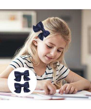 3 Pairs of Children's Bow Hair Clips Women's Hair Clips Bow Hair Accessories Fashionable Hair Clips Suitable for Birthdays Weddings Parties (Black + Purple + Navy Blue) - Buy Online on GoSupps.com