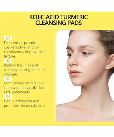 Kojic & Turmeric Cleansing Pads Exfoliator Unclog Pores Turmeric Cleansing Pads Balances Skin Oil and Water Resurfacing Pads for Face & Body Facial Sponges for Cleansing - Buy Online on GoSupps.com