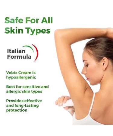 Vebix Deodorant Cream Unisex - Alcohol Free, All Natural Odor Protection for Men and Women, Long Lasting Antiperspirant Deodorant - Buy Online on GoSupps.com