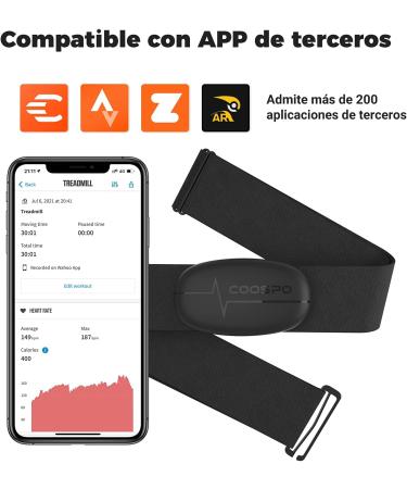 Coospo H6M Heart Rate Meter Pulse Belt - Bluetooth & Ant+ Connectivity IP67 Waterproof EKG Sensor Compatible with Wahoo Elite HRV Rouvy & More - Buy Online on GoSupps.com