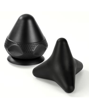Trigger point presser massager with suction cup black massage ball for back shoulder hands legs self-massage 2 pieces - Buy Online on GoSupps.com