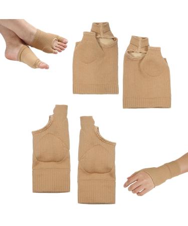 Peutier 1 pair of bale cushions + 1 pair of wrist cuff comfortably breathable bale protection foot fingerless glove for men women toe-thumbs-handed (s)
