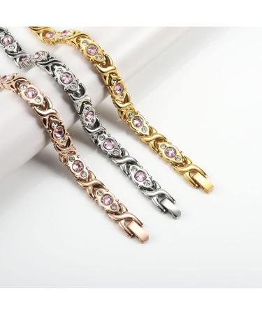 Topassion Removable Magnetic Hardship Tape - Titanium Steel Therapy Bracelet for Arthritis Pain Relief Weight Loss & Anti-Fatigue - Unisex Yellow - Buy Online on GoSupps.com