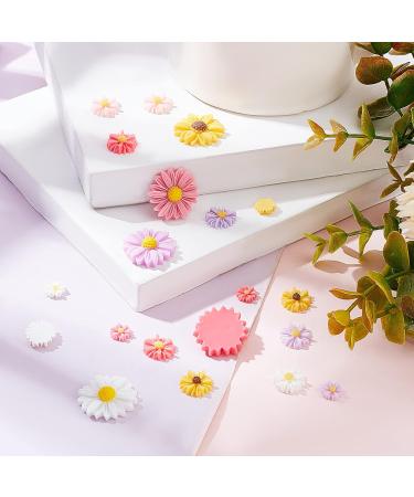 PandaHall Flower Daisy Cabochons - 75pcs, 5 Colors Resin Charms for DIY Accessories - Buy Online on GoSupps.com