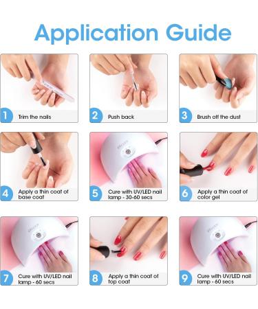 Gellen Soak Off UV Gel Polish Set - Vibrant Blue & Peach Shades Stunning Long-Lasting Nail Gel Manicure Kit 8ml Each Marshmallow - Buy Online on GoSupps.com
