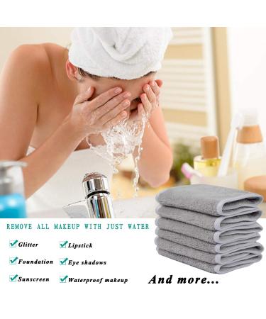 Kinhwa Microfiber Washy Ferry - 6 Luxurious Reusable Makeup Remover Towels | Suction-Strong Face Cleaning Cloths | 15cm x 30cm - Light Gray - Buy Online on GoSupps.com
