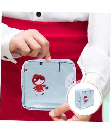 Lurrose Women's Mini Towel Storage Bag - Heart Design Menstrual Holder - Sky Blue 13x13x5cm - Ideal for Bandages & Daily Use - International Shipping Available - Buy Online on GoSupps.com