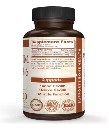 Amvilab Magnesium and Vitamin B6 - Helps Maintain Muscle Health - Supports Brain Health & Nerve Function - Helps Daily Vitality & Sleep Quality - Recovery Boost - Dietary Supplement - 100 Tablets - Buy Online on GoSupps.com