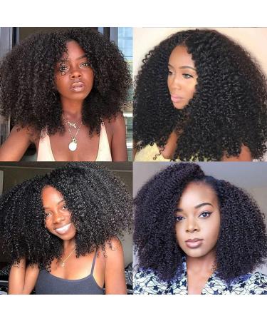 22 Inch Brazilian Virgin Kinky Curly Lace Front Wig - 150% Density, Pre-Plucked with Baby Hair - Natural Black 180 Density - for Black Women - MSGEM - Buy Online on GoSupps.com