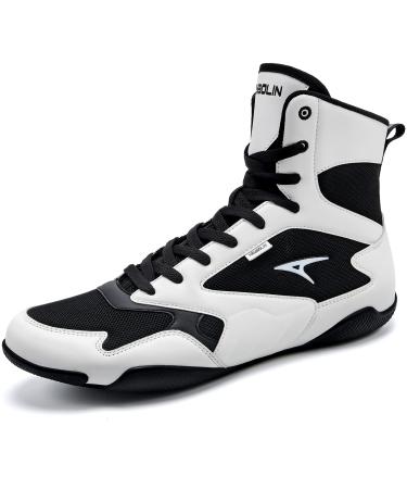 Mens' Wrestling Shoes | Minimalist Cross Trainer | Ankle Protection | Breathable Durable | Lightweight Zero Drop Sole 11 White - Buy Online on GoSupps.com