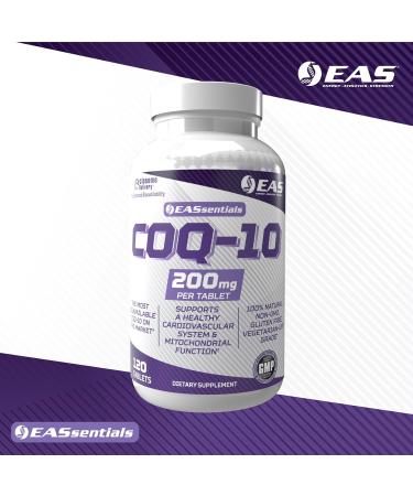 EAS Experimental and Applied Sciences COQ-10 200mg | Antioxidant Supporting Heart Health & Energy Production | Gluten Free, Non GMO | Better Absorption with Cyclosome Delivery | 120 Tablets - Buy Online on GoSupps.com