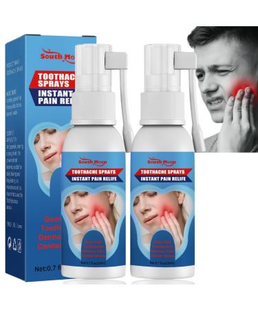 2pcs Oral Care Spray Toothache Relieving Spray Strong Pain Relief for Toothache Tooth Numbing Spray Instant Teeth Treatment Relief Toothache Sprays Rapid Relief Dental Spray Tooth Pain Relief Spray