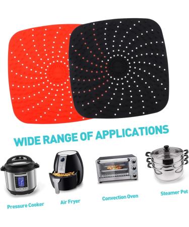 Alipis 2pcs Silicone Fryer Cushion with Home Reusable Mats Raised Air Accessories Liner for Mat Non-Stick Black 20X20X1CM - Buy Online on GoSupps.com