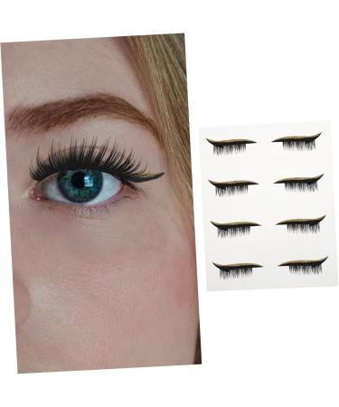 Angoily 4 pairs Eye Adhesive Girls Eyelashes Makeup Temporary Glitter for Waterproof with Supplies Line 1 count (Pack of 1) Gloden - Buy Online on GoSupps.com