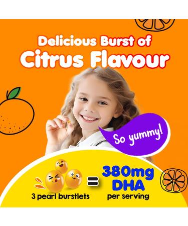 LABO Nutrition I My Kids Brain & Bones Chewable Burstlet Gluten Free for Stronger Bones & Behavioral Management 76% Ultra-Concentrated rTG Form Omega 3 DHA Fish Oil Vitamin D3 & K2 Orange - Buy Online on GoSupps.com