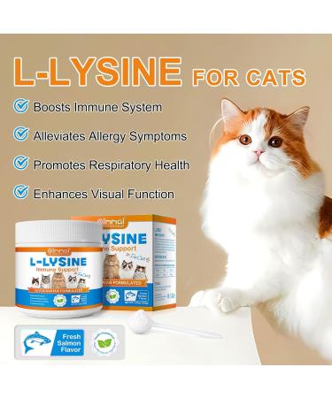 Lysine for Cats - 4.23 oz Immune System Support Allergy Relief Respiratory & Eye Health Salmon-Flavored Cat Supplement - Buy Online on GoSupps.com