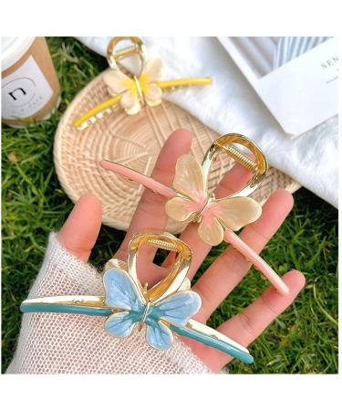 Large Butterfly Metal Hair Clips - Nonslip Hair Clamps for Women - Strong Hold Hair Styling Accessories in Pink - Buy Online on GoSupps.com