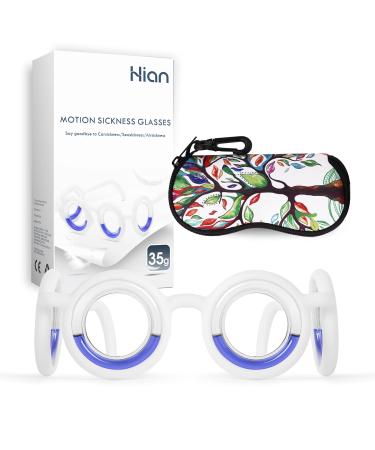 Hion Anti- Motion Sickness Smart Glasses, Ultra-Light Portable Nausea Relief Glasses, Raised Airsick Sickness Seasickness Glasses for Sport Travel Gaming, No Lens Liquid Glasses for Adults or Kids F-luck Tree