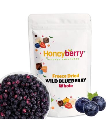 Honeyberry Solutions LTD Freeze Dried Wild Blueberries 250g Freeze Dried Blueberries Dried and Freeze Dried Fruit Freeze Dried Wild Blueberries for Baking Cake Decorating Smoothies Muesli and Desserts