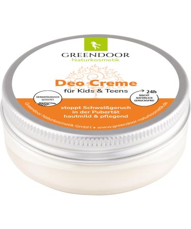 GREENDOOR GREENDOOR Cream Deodorant for Children and Teenagers 50ml Vegan Stops Perspiration Odors During Puberty Gentle and Nourishing Aluminum Salt-Free and Alcohol-Free