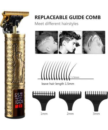 Men's Professional Hair Clippers Kit - Rechargeable Waterproof Trimmer with T-Blade for Close Cutting (LED- Statue of Liberty) - Buy Online on GoSupps.com