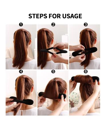 MMDOCO 4-Piece Hair Styling Set - Bun Maker Magic Hair Donut Rolls Curlers & Clips for Perfect Hairstyles - Buy Online on GoSupps.com
