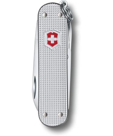 Victorinox Classic SD Alox Swiss Army Knife Compact 5 Functions Swiss Made Pocket Knife with Small Blade Screwdriver and Key Ring - Silver - Buy Online on GoSupps.com