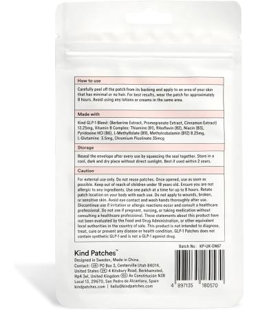 Kind Patches GLP-1 Patches with L Glutamine Berberine Chromium Pomegranate and Cinnamon - 4 Pack 120 Patches - Buy Online on GoSupps.com