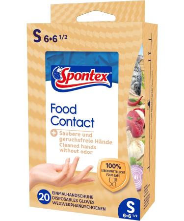 Buy Spontex Food Contact Disposable Nitrile Gloves - 20 Pack Food-Safe Latex-Free Powder-Free Size S - Buy Online on GoSupps.com