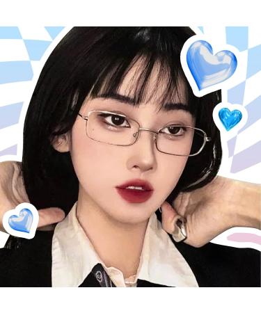 TJUTR Fashion Clear Glasses for Women | Non-Prescription Blue Light Blocking Metal Frame | Rectangle Style 733-V1 Black - Buy Online on GoSupps.com