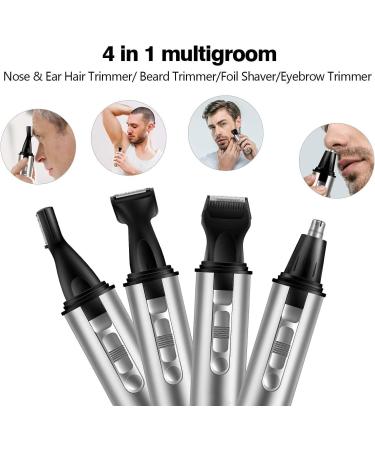 4 in 1 Multifunctional Trimmer - USB Rechargeable Ear Nose & Eyebrow Hair Trimmer | Perfect for Home Travel & Work Commuting - Buy Online on GoSupps.com