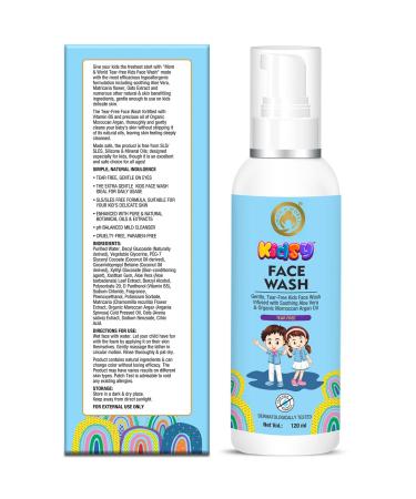 Buy Mom & World Kids Face Wash - Tear Free 120ml | No SLS Paraben | Enriched with Argan Oil & Aloe Vera for Gentle Cleansing - Buy Online on GoSupps.com