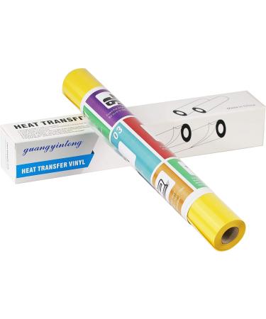 Guangyintong Yellow HTV Vinyl Roll for T-Shirts 12x8ft - Easy to Cut & Weed, Glossy Surface - Iron-On Heat Transfer Vinyl (Yellow K3) - Buy Online on GoSupps.com