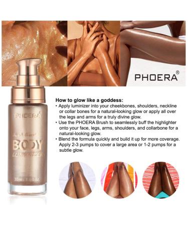 Phoera Liquid Highlighter Body Shimmer Waterproof Bronzer Spray - 101 Rose Golden - Buy Online on GoSupps.com