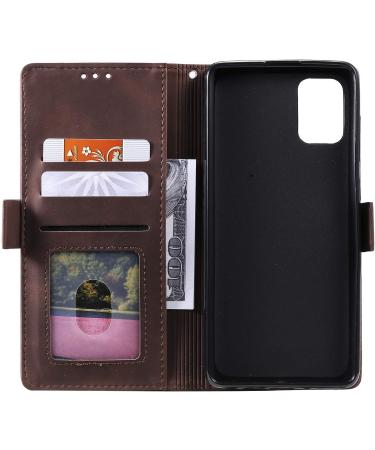 Magon Retro Wallet Case for Xiaomi Redmi Note 10 5G - PU Leather Flip Cover with Card Compartment & Stand - Brown TPU Bumper Protective Case - Buy Online on GoSupps.com