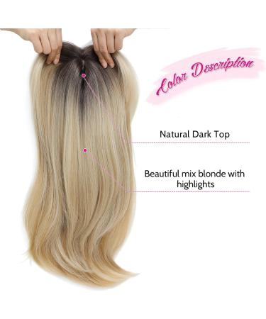 Ms Taj 18inch Ombre Blonde Long Layered Hair Topper - Synthetic Clip-in for Women with Thinning Hair - Add Volume and Style Naturally - Buy Online on GoSupps.com
